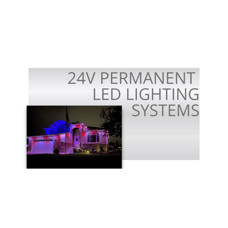 24V permanent LED lighting system with app control - 400ft coverage