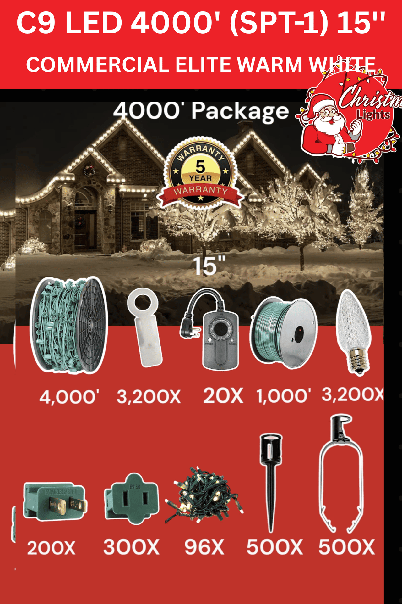 C9 Commercial Elite Bulbs 4000' Contractor Pro Package