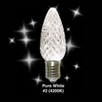 C9 Minleon LED Christmas light bulb in pure white twinkle
