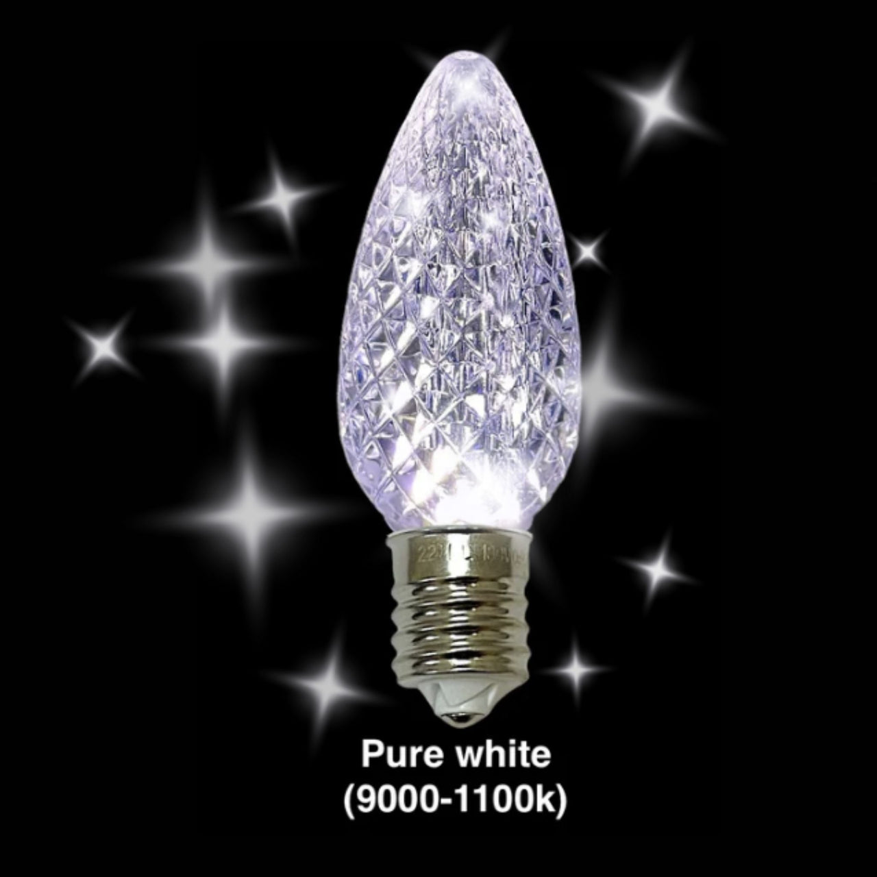 C9 Minleon LED Christmas light bulb in pure white twinkle