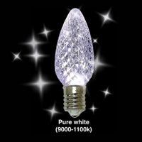 C9 Minleon LED Christmas light bulb in pure white twinkle