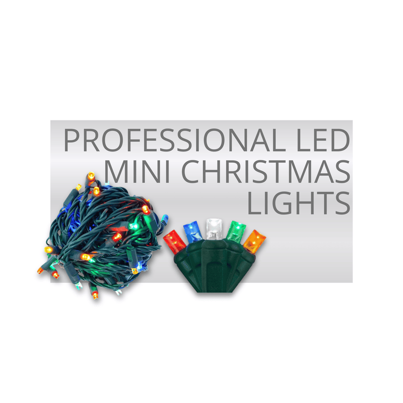 Commercial grade 5mm LED mini lights with wide-angle brightness.