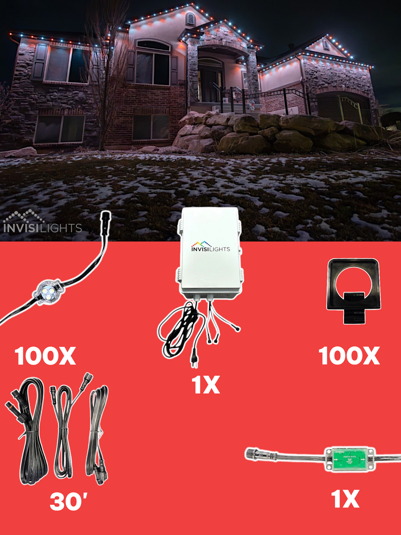 InvisiLights 100' Smart Light Clips Kit