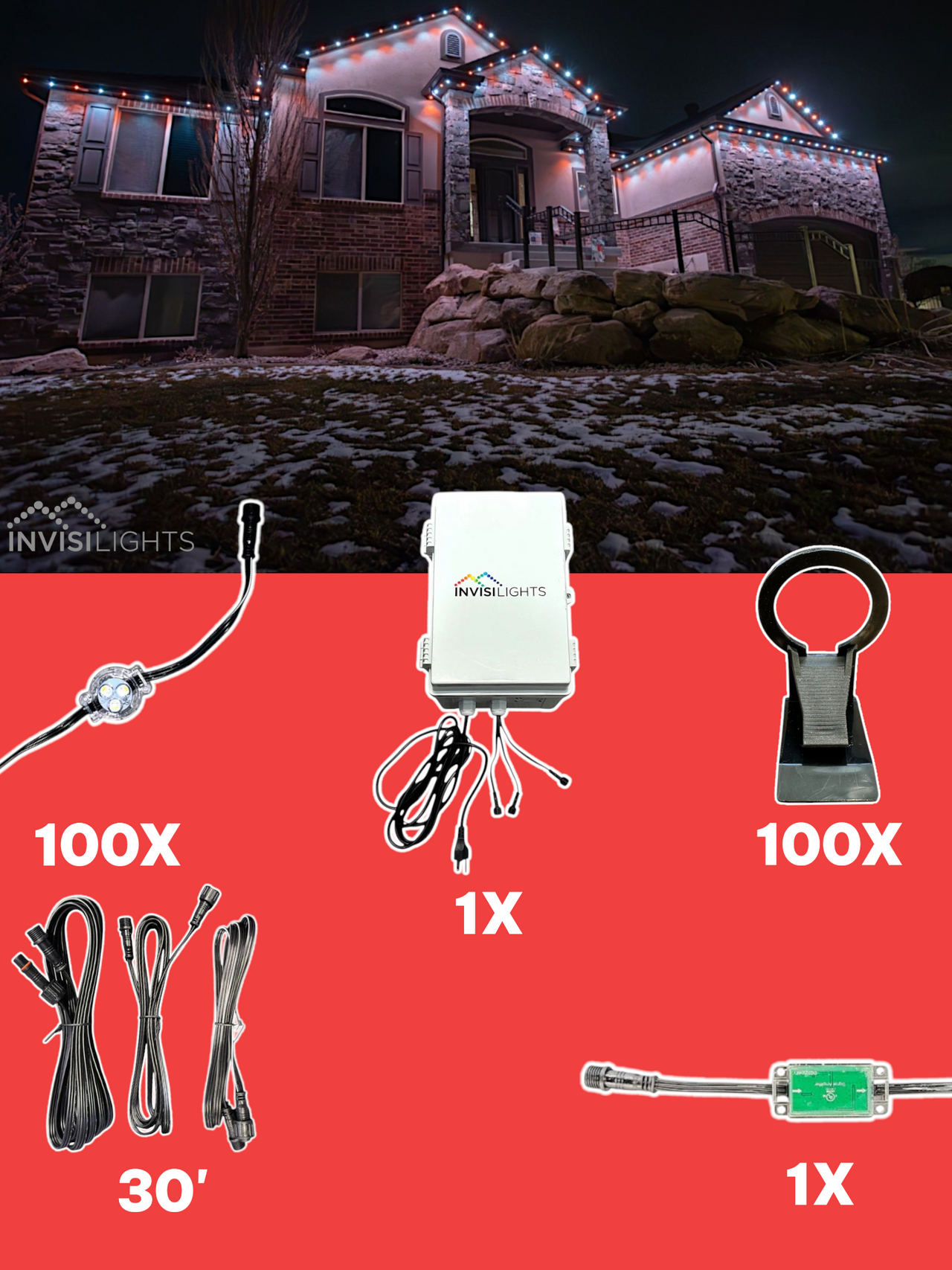 InvisiLights 100' Smart Light Clips Kit