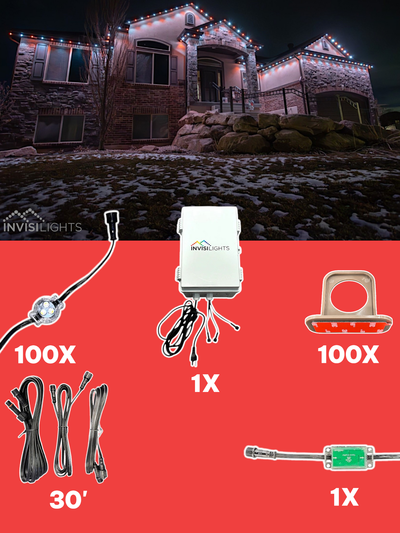 InvisiLights 100' Smart Light Clips Kit