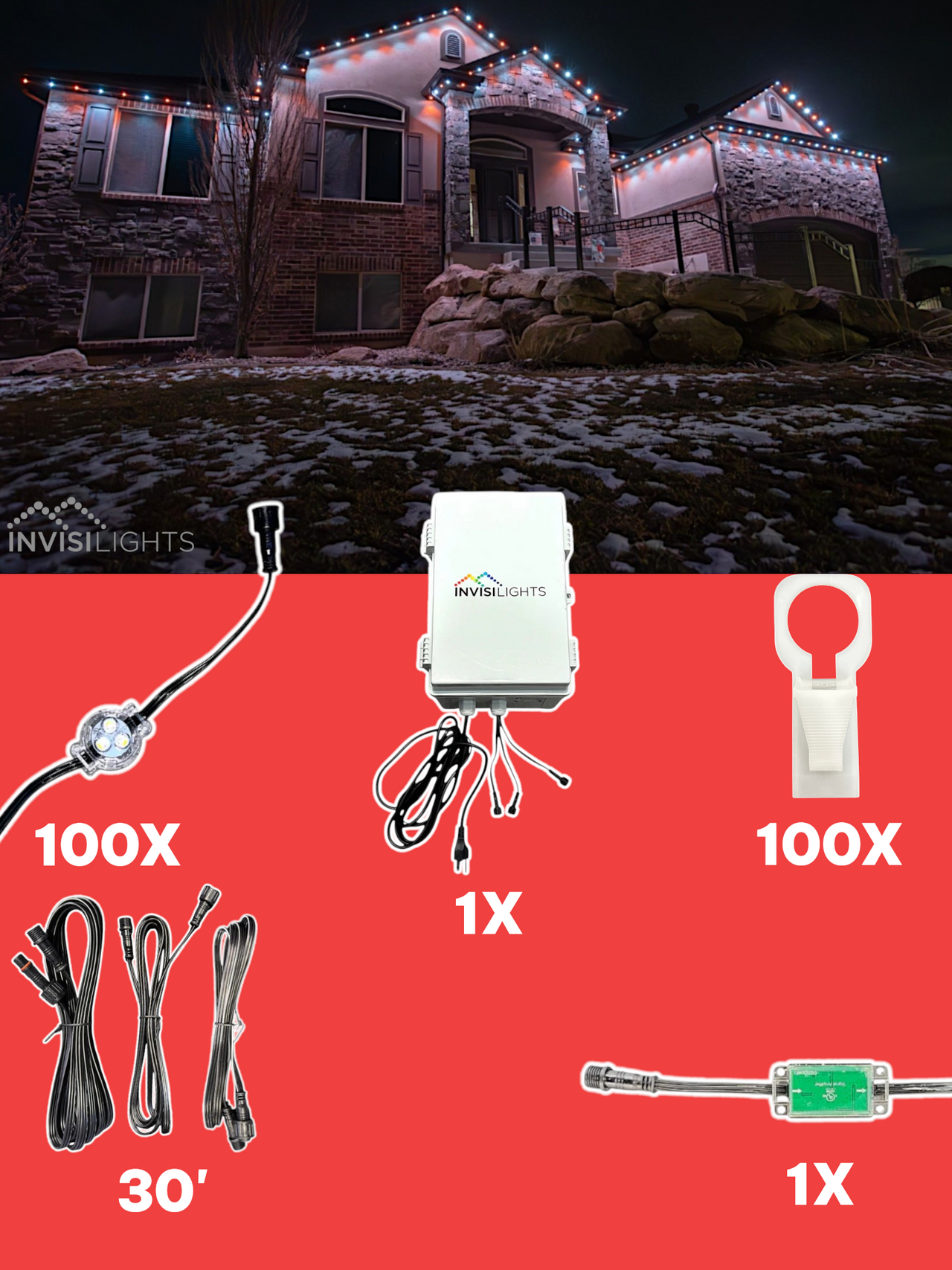 InvisiLights 100' Smart Light Clips Kit