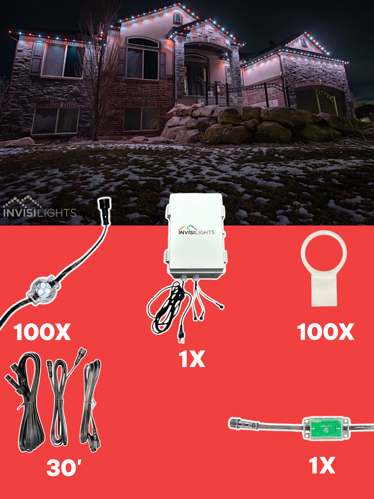 InvisiLights 100' Smart Light Clips Kit