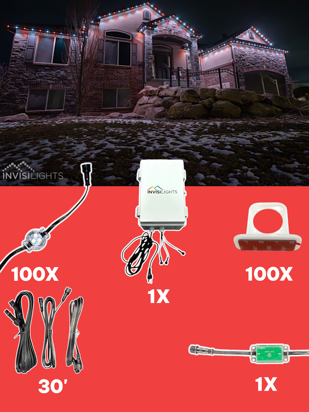 InvisiLights 100' Smart Light Clips Kit