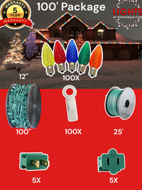 C9 LED 100' & 125' Christmas Light Pro Packages