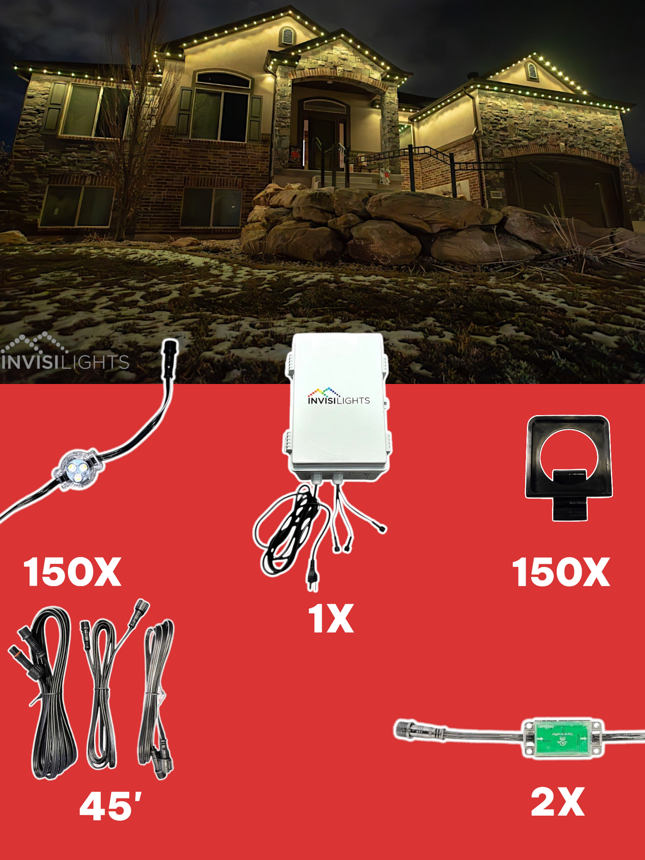 InvisiLights 150' Smart Light Clips Kit