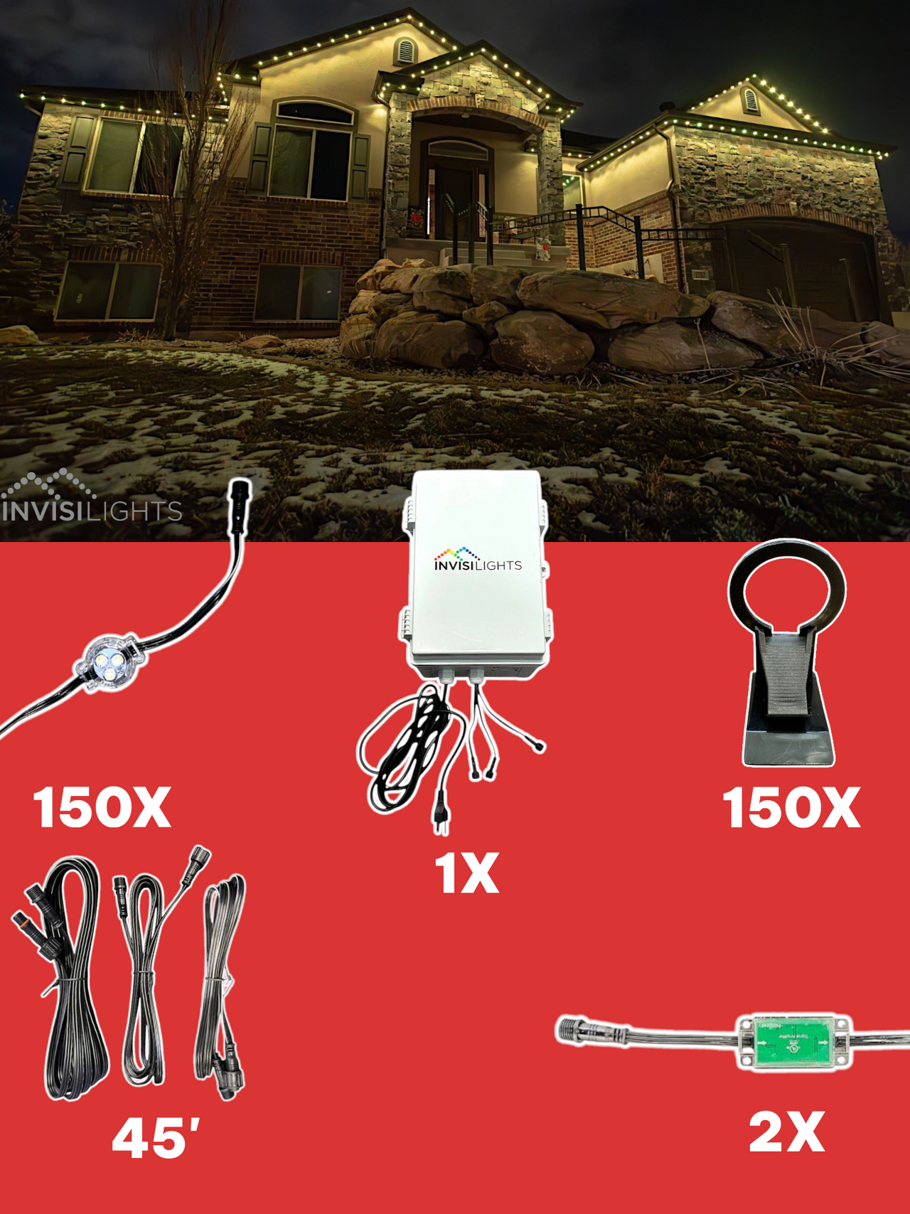 InvisiLights 150' Smart Light Clips Kit