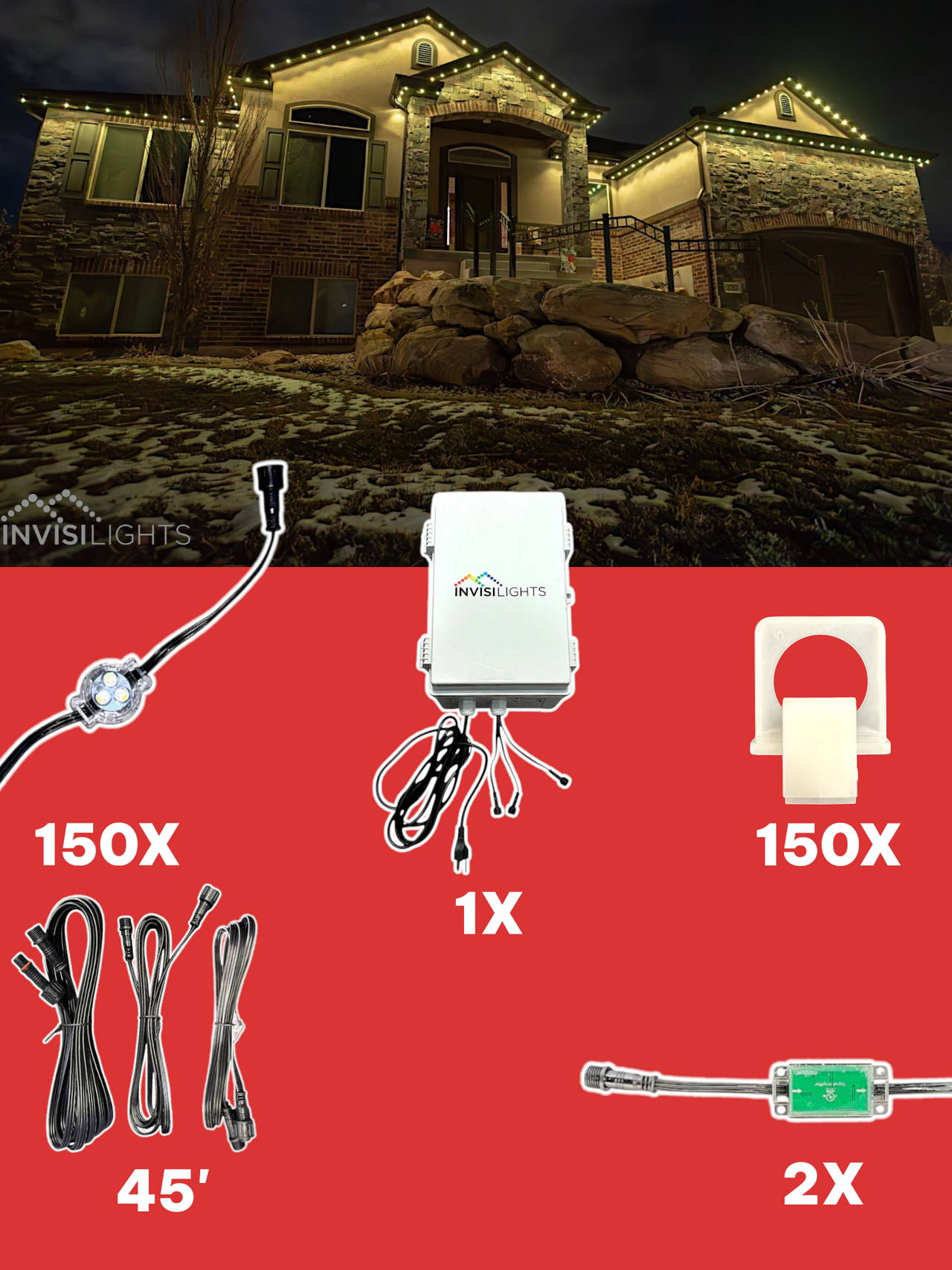 InvisiLights 150' Smart Light Clips Kit