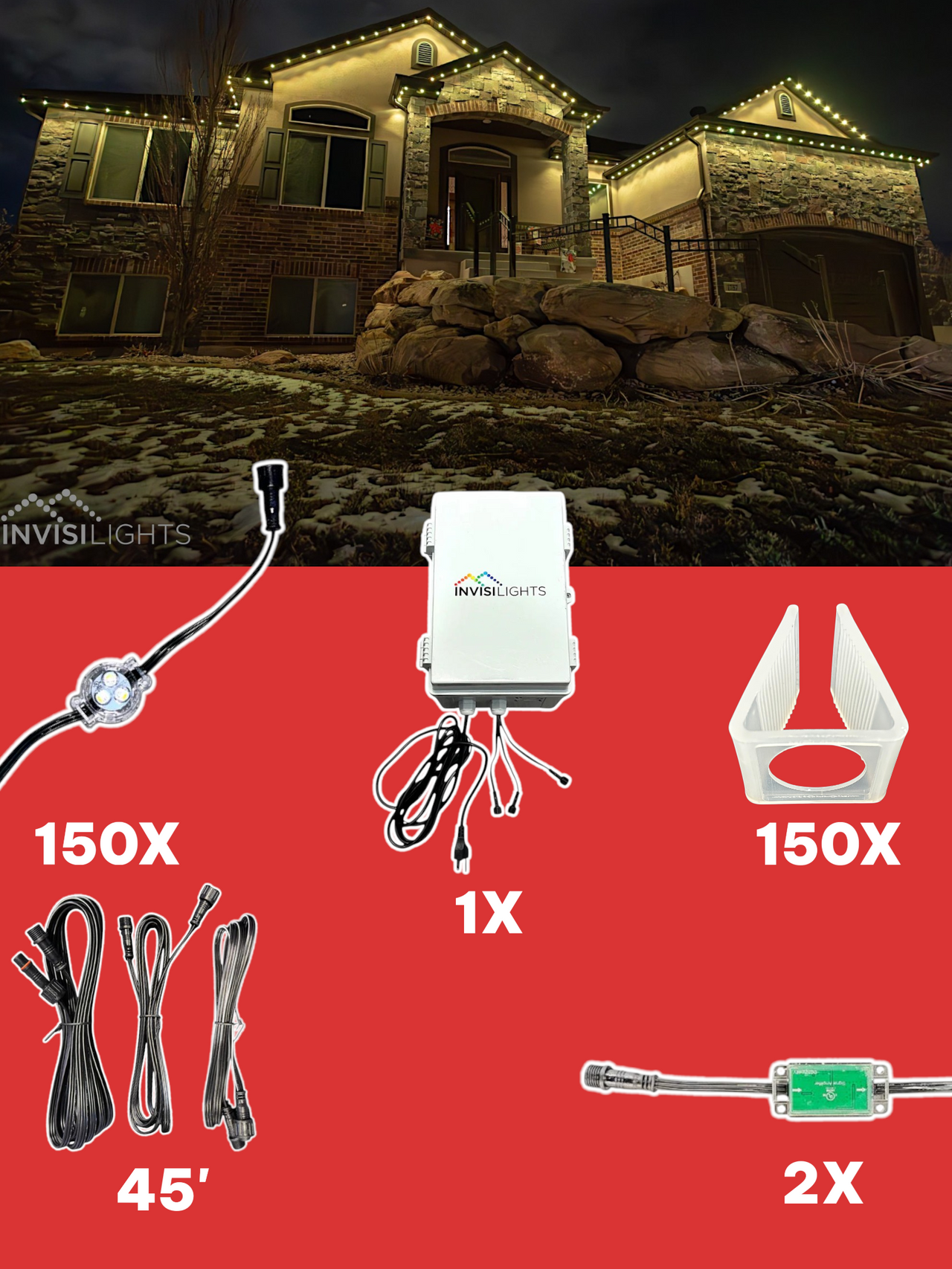 InvisiLights 150' Smart Light Clips Kit