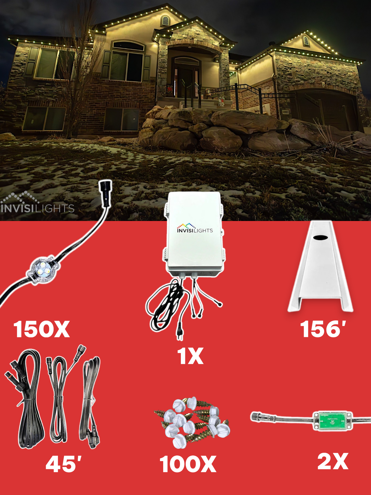 InvisiLights 150' Kit with Channels