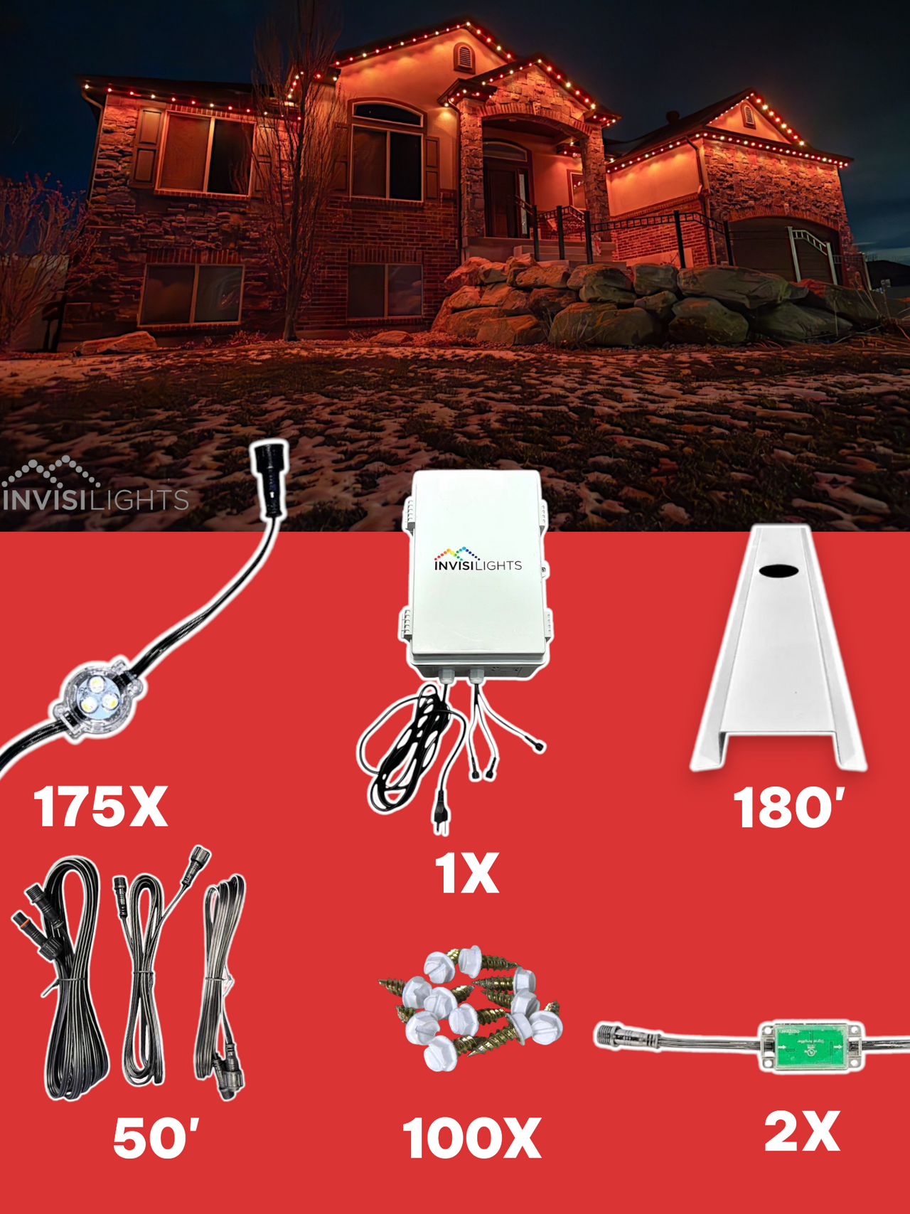 InvisiLights 175' Kit with Channels