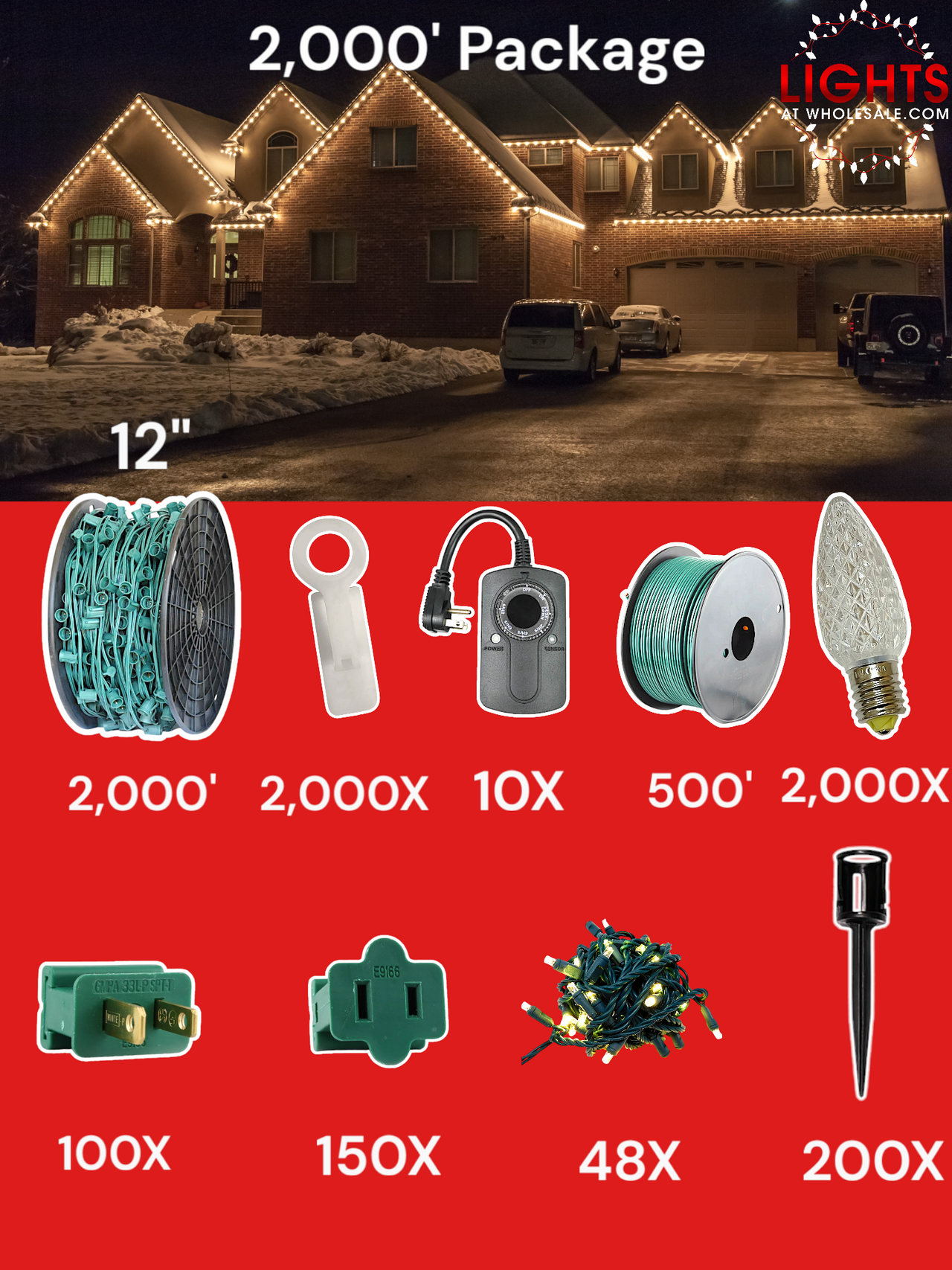 C9 LED 2000' Contractor Pro Package