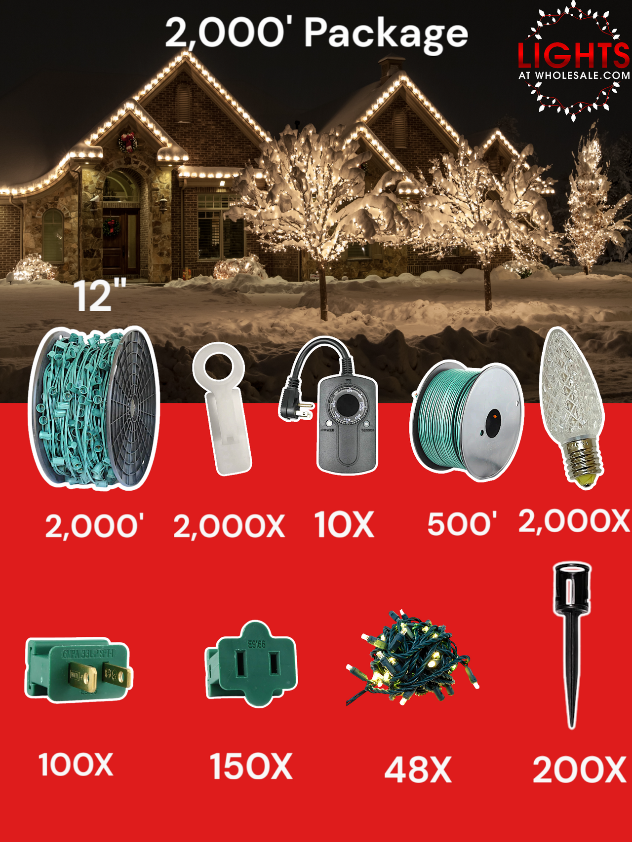 C9 LED 2000' Contractor Pro Package