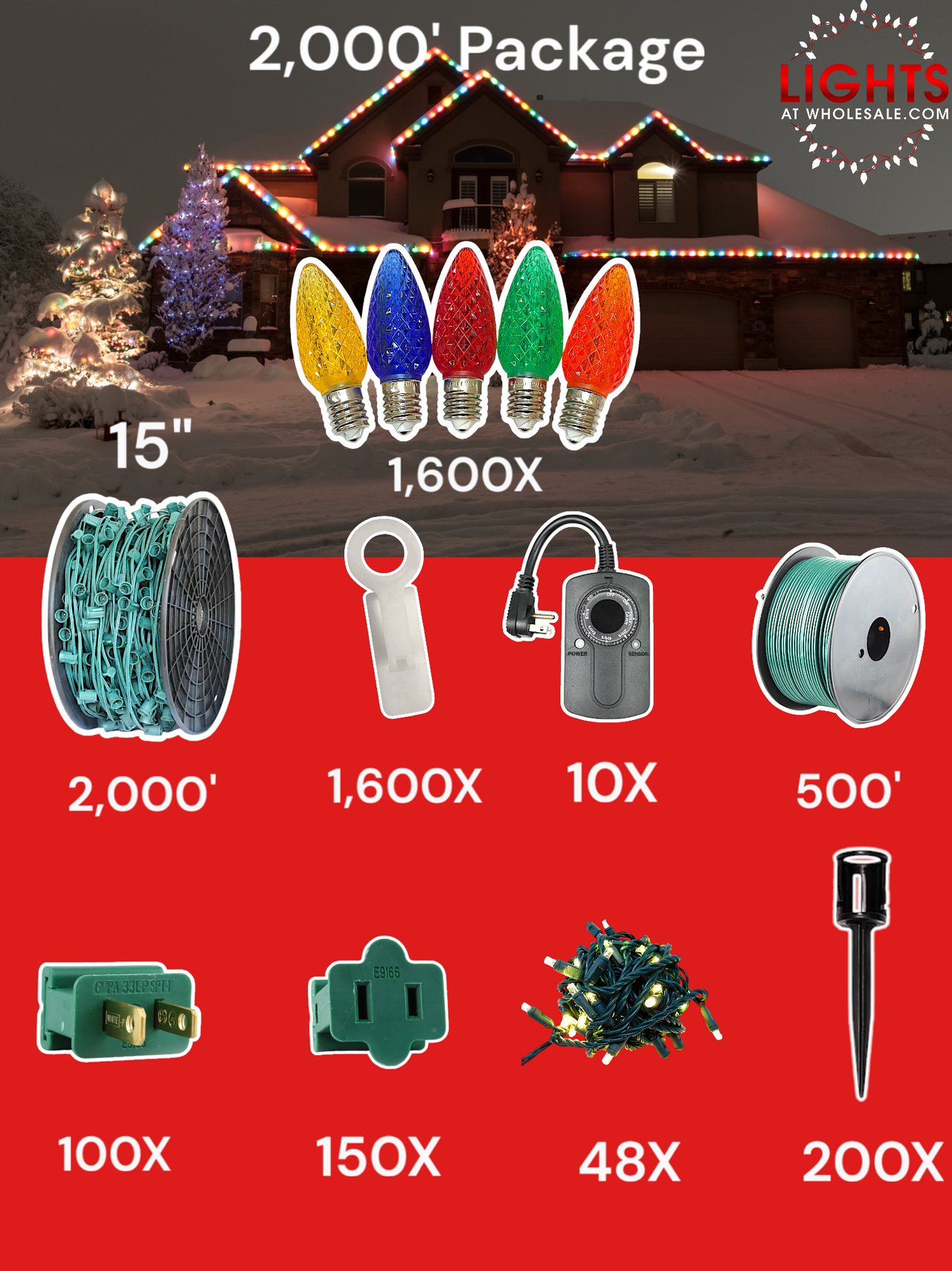 C9 LED 2000' Contractor Pro Package