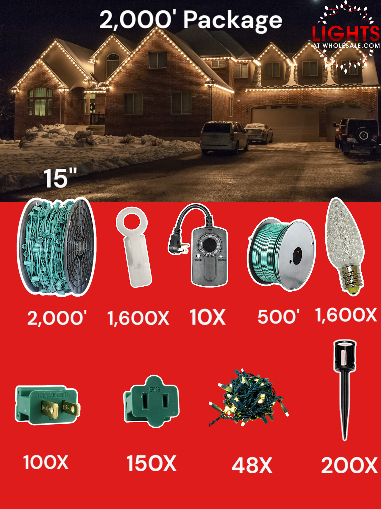 C9 LED 2000' Contractor Pro Package