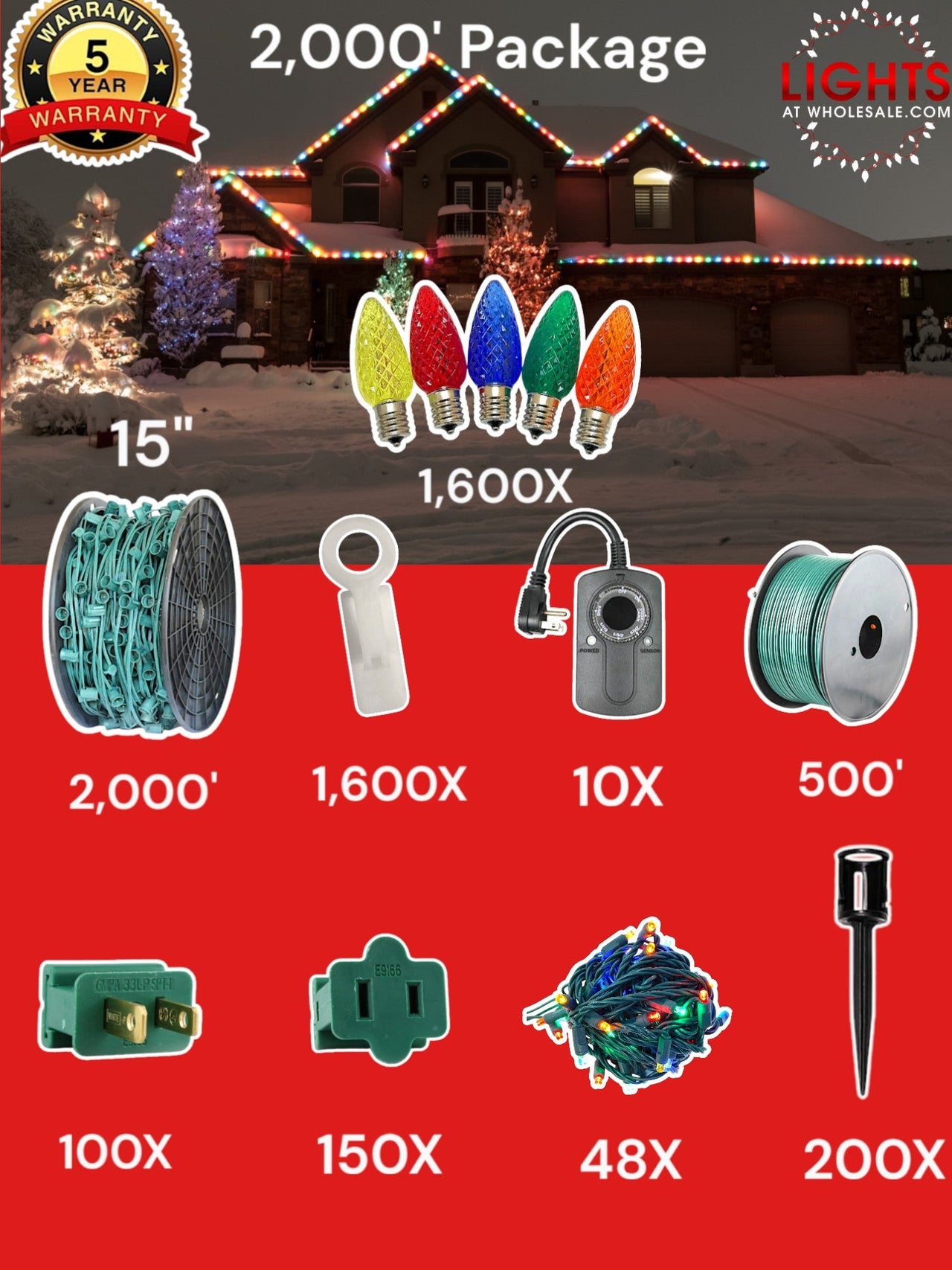 C9 LED 2000' Contractor Pro Package