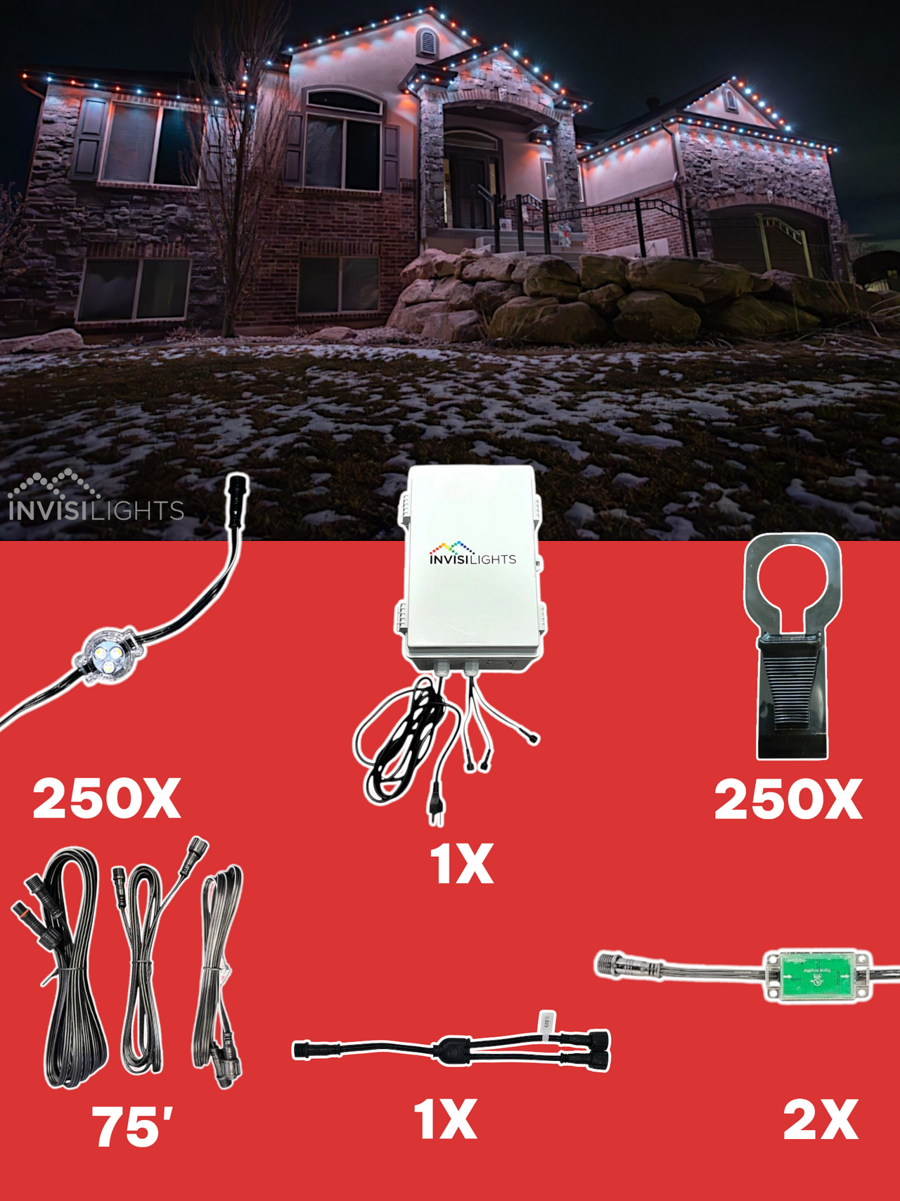 InvisiLights 250' Smart Light Clips Kit