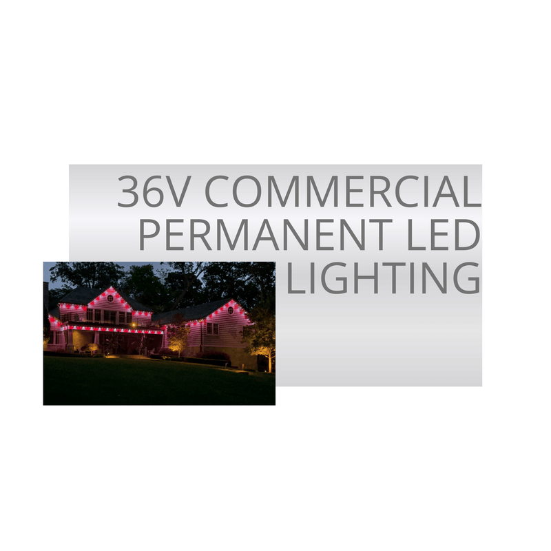 36V permanent LED lighting system with app control - 600ft coverage