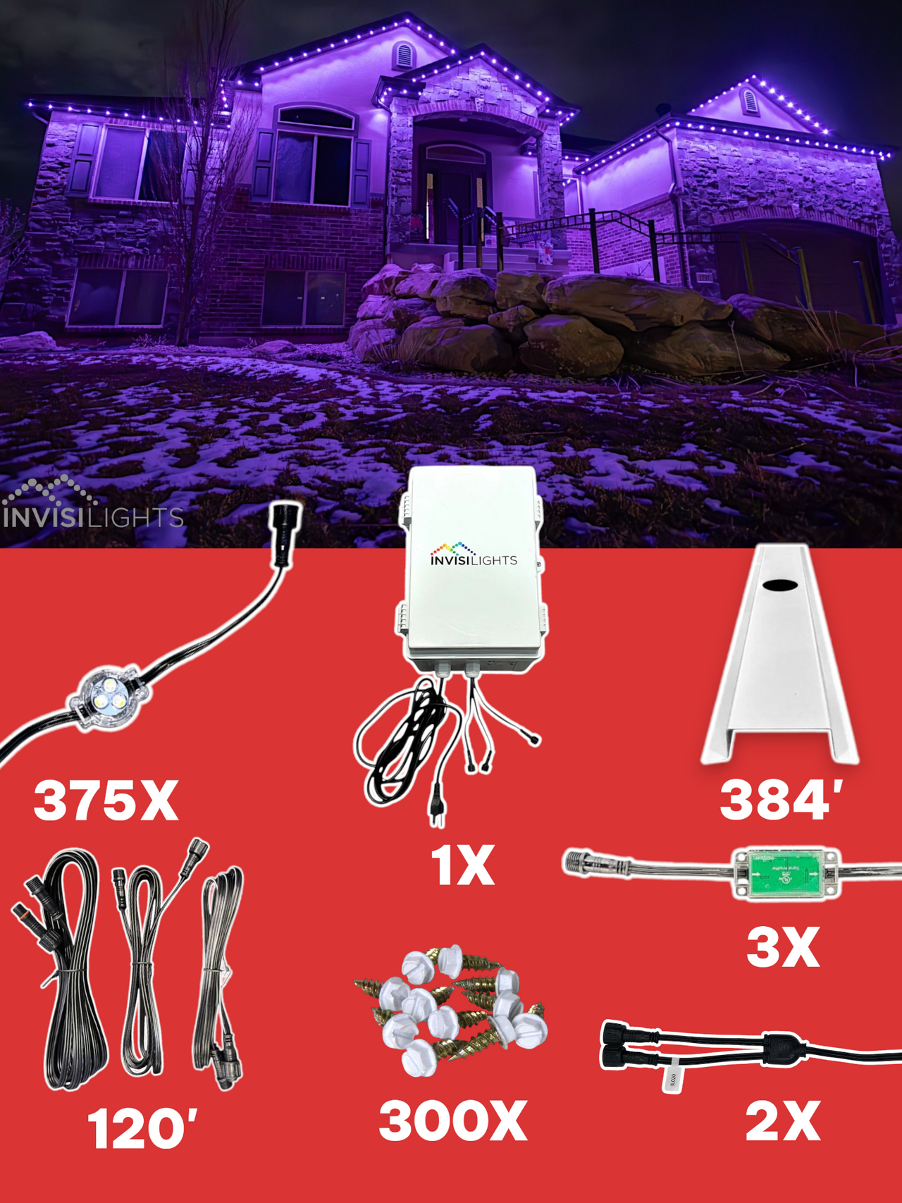 InvisiLights 375' Kit with Channels