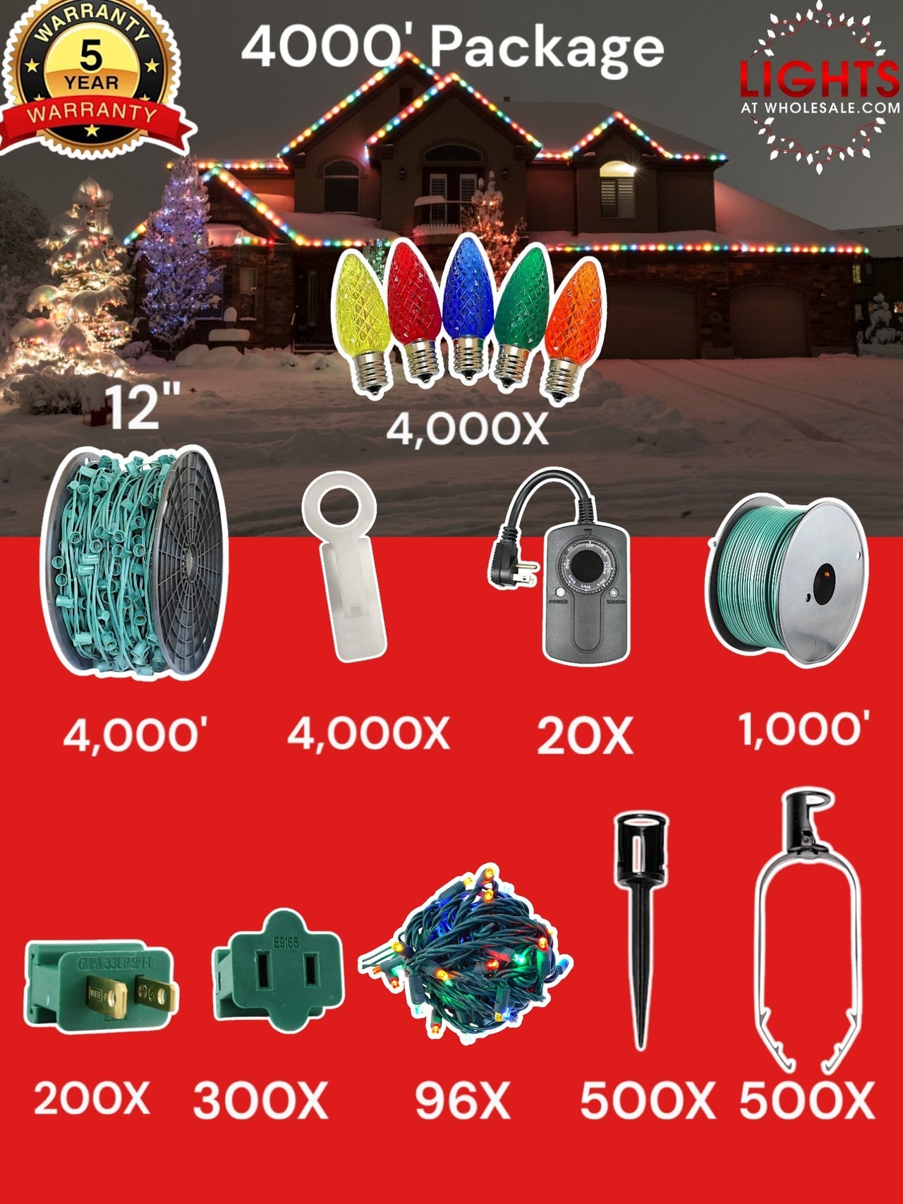 C9 Commercial Elite Bulbs 4000' Contractor Pro Package