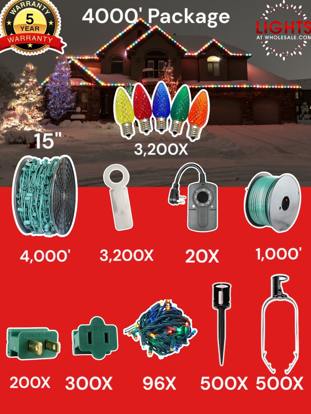 C9 Commercial Elite Bulbs 4000' Contractor Pro Package