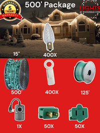 C9 LED 500' Christmas Light Pro Packages