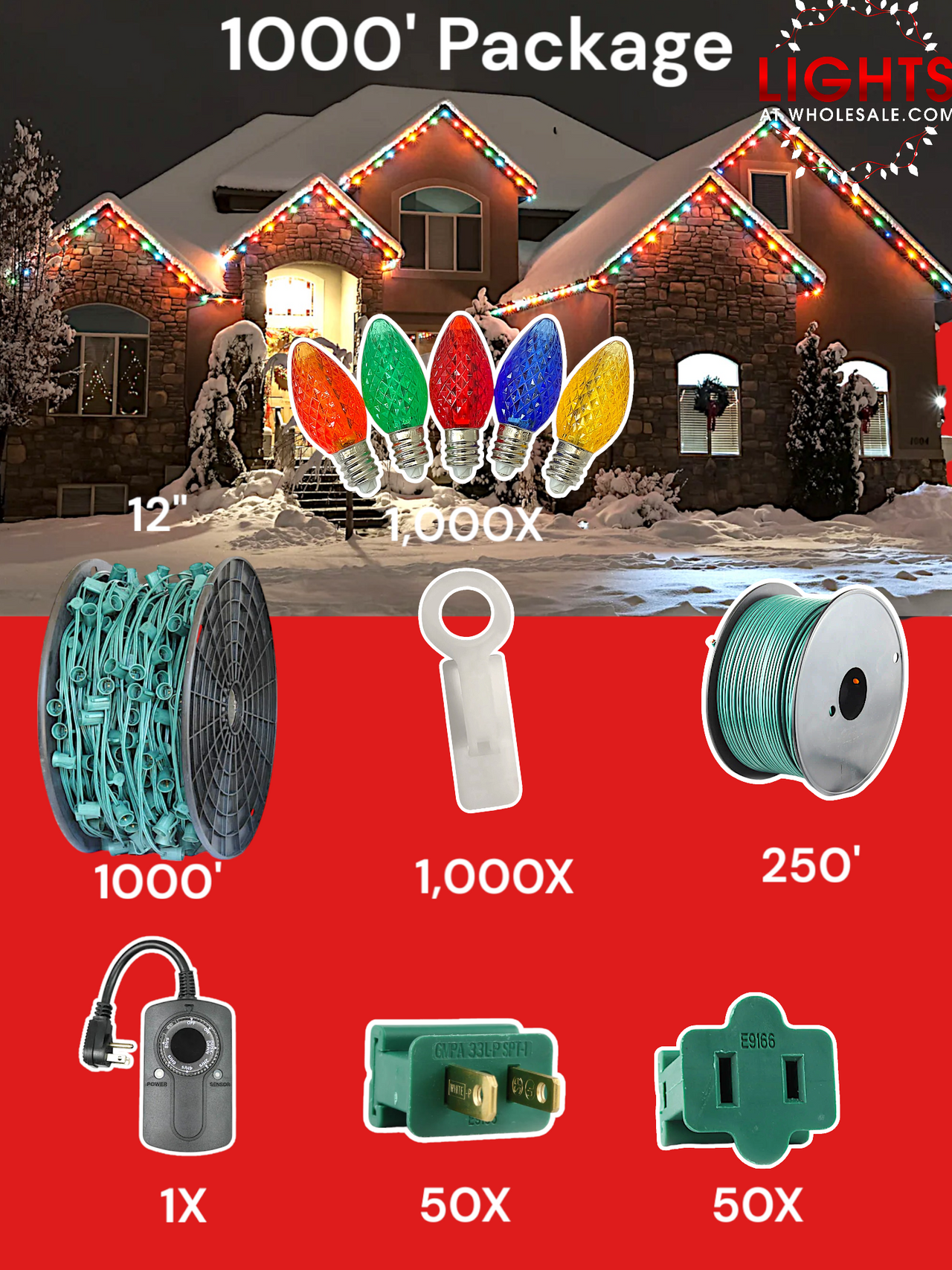 C7 1000' Christmas Light Pro Package