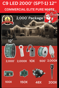 Professional Christmas Lights C9 LED 2000' Contractor Pro Package 12