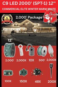 Professional Christmas Lights C9 LED 2000' Contractor Pro Package 12
