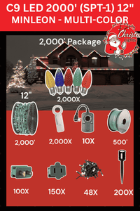 Professional Christmas Lights C9 LED 2000' Contractor Pro Package 12