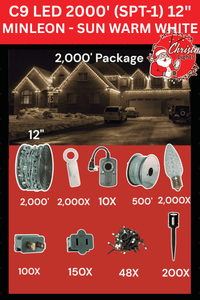 Professional Christmas Lights C9 LED 2000' Contractor Pro Package 12