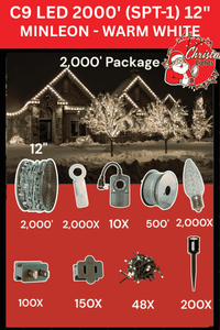 Professional Christmas Lights C9 LED 2000' Contractor Pro Package 12