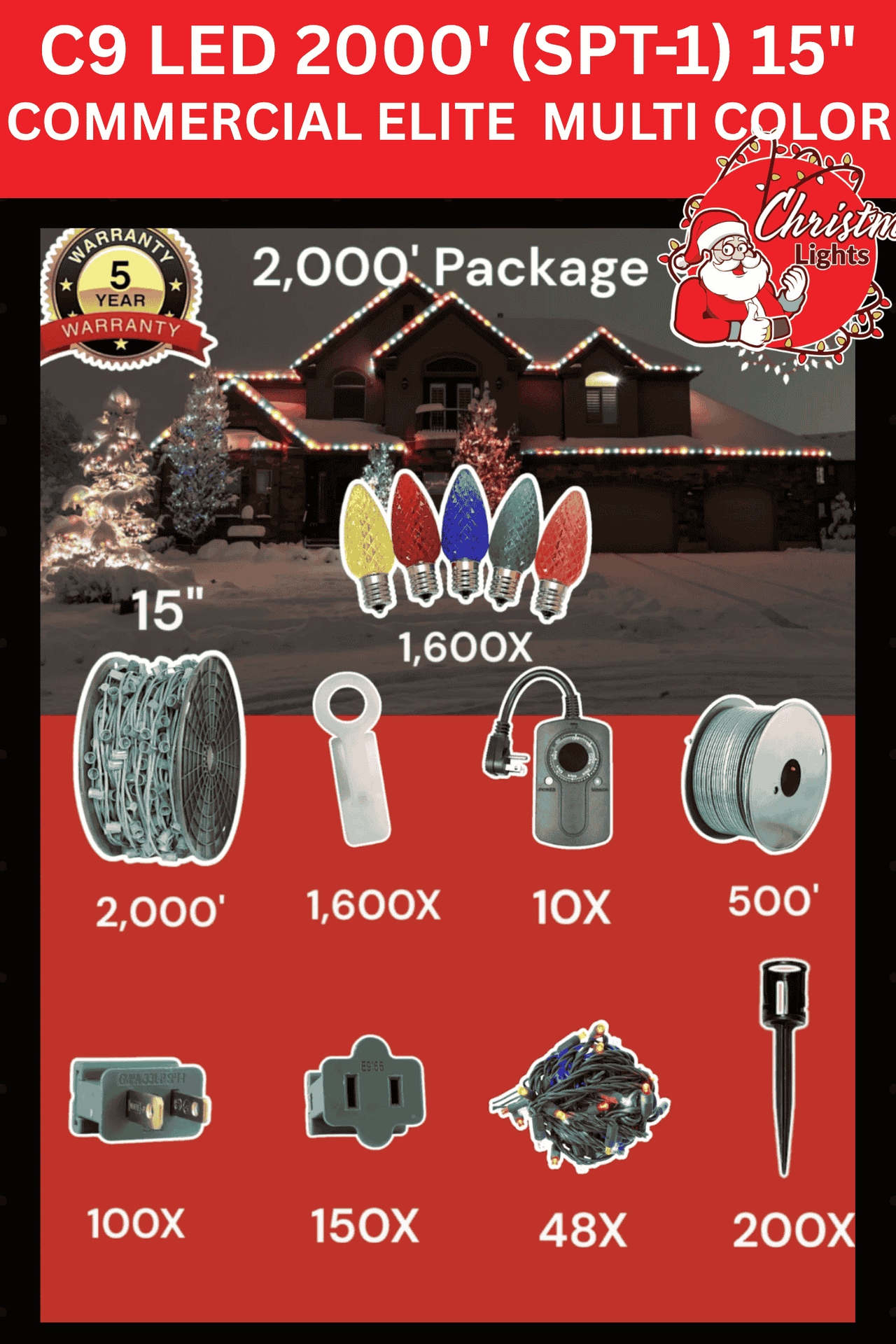 C9 LED 2000' Contractor Pro Package