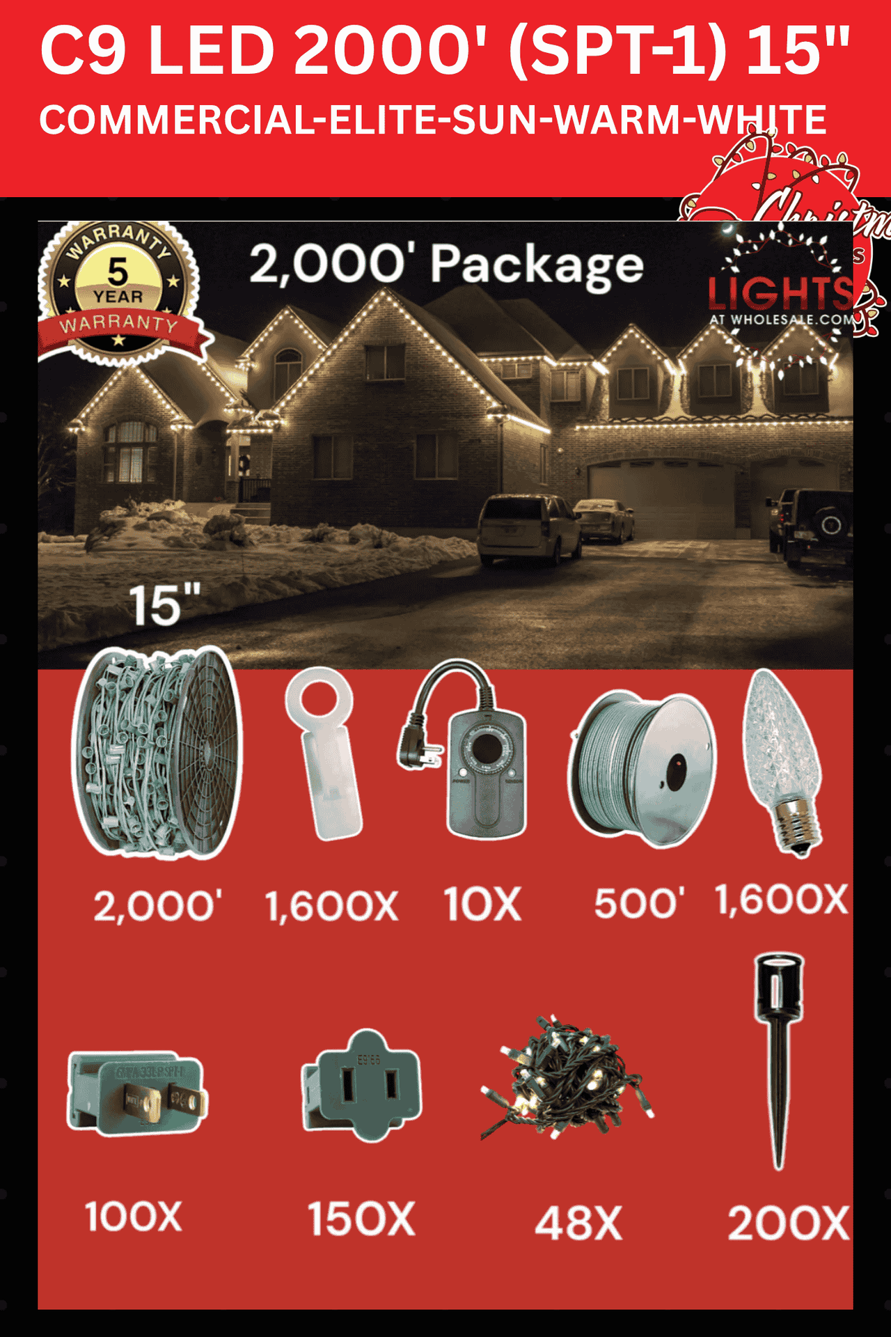 C9 LED 2000' Contractor Pro Package