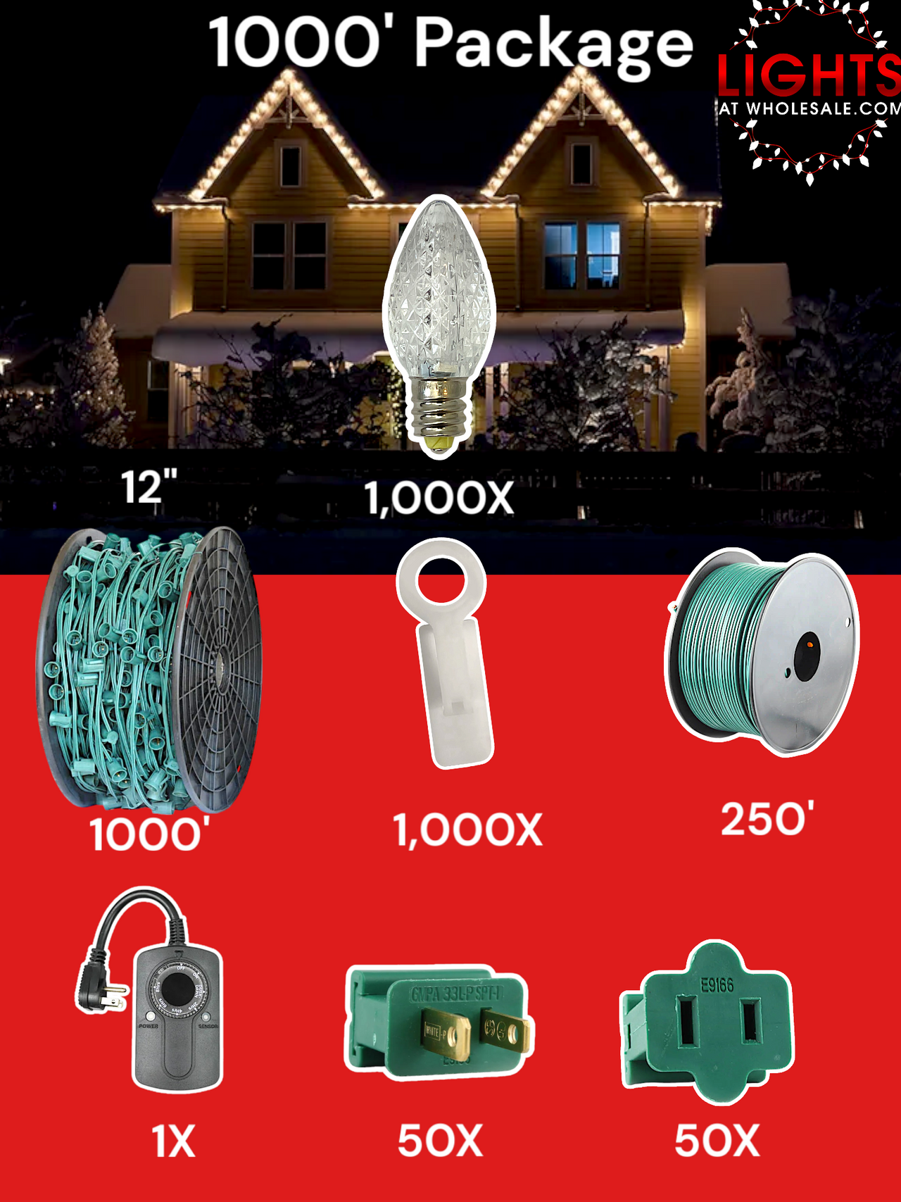 C7 1000' Christmas Light Pro Package