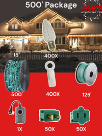 C9 LED 500' Christmas Light Pro Packages