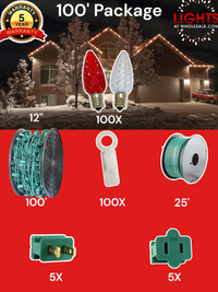 C9 LED 100' & 125' Christmas Light Pro Packages
