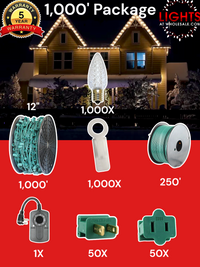 C9 LED 1000' Christmas Light Pro Packages
