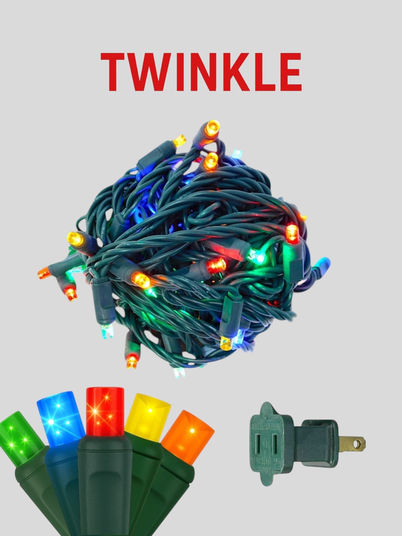 50L 6" Concave Twinkle Mini Christmas Lights Lights
