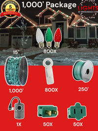 C9 LED 1000' Christmas Light Pro Packages