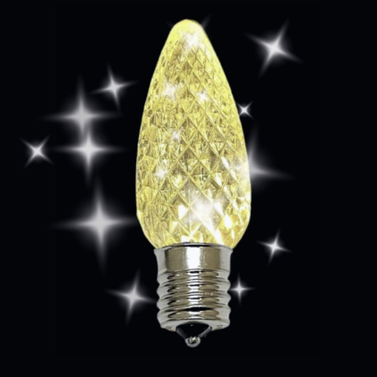 C7 SMD LED Christmas light bulb in warm white twinkle