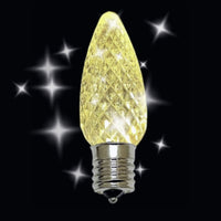 C7 SMD LED Christmas light bulb in warm white twinkle