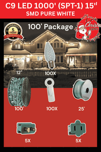 Professional Christmas Lights C9 LED 1000' SPT-1 15