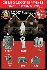 Professional Christmas Lights C9 LED 1000' SPT-1 15