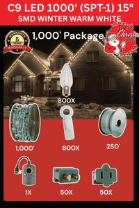 Professional Christmas Lights C9 LED 1000' SPT-1 15