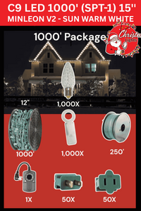 Professional Christmas Lights C9 LED 1000' SPT-1 15
